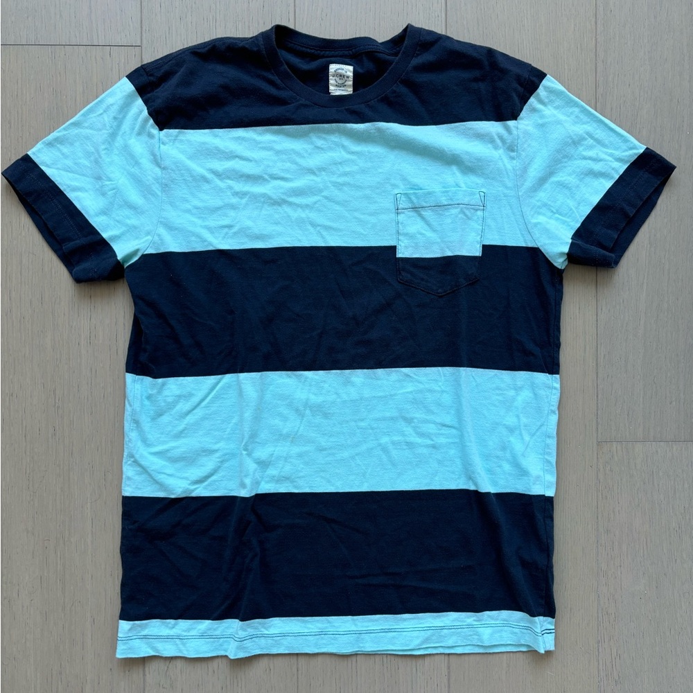 J CREW Men’s Striped T Shirt (Blue)